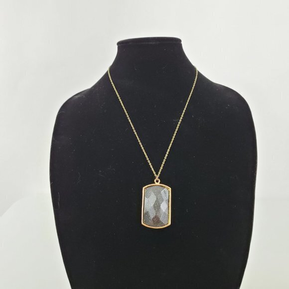 Pendant Black Necklace Sparkle Glitter Chain Facet - Picture 2 of 8